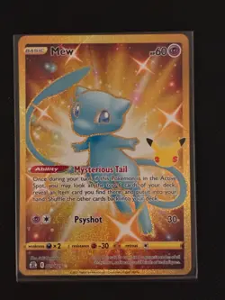 Pokemon Celebrations 25th Shiny Gold Mew 025/025 - Secret Rare Holo Card Mint - Image 1