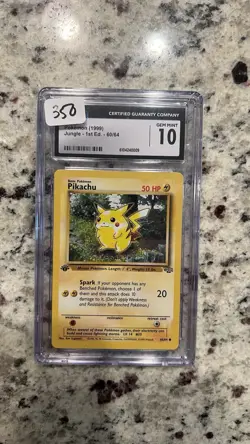 CGC 10 GEM MINT Pikachu 1999 Jungle 1st Edition 60/64 Pokemon Card - Image 1