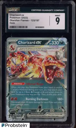 2023 Pokemon Obsidian Flames #125/197 Charizard Ex Holo CGC 9 MINT - Image 1