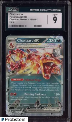 2023 Pokemon Obsidian Flames #125/197 Charizard Ex Holo CGC 9 MINT - Image 1