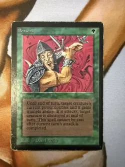 Berserk Magic MTG Heavy Play, English Limited Edition BETA x1 - Image 2