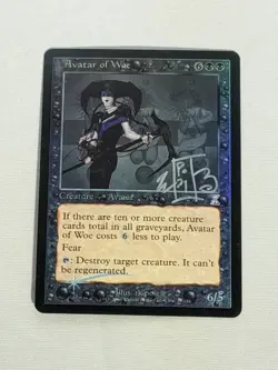 MTG FOIL Signed Avatar of Woe Timeshifted Magic the Gathering - Image 1
