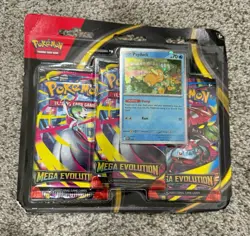 Pokemon TCG Mega Evolution Base Set 3-Pack Blister Psyduck NEW SEALED READ! - Image 1