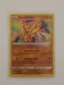 Pokemon Zamazenta Amazing Rare SWSH04: Vivid Voltage 102/185 NM - Image 1