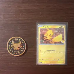 2026 Pokemon Day Pikachu 051/162 Holo + 3D Pikachu Coin Promo NM - Image 1