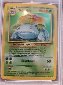 Venusaur Base Set Unlimited Holo Pokemon Card WOTC PSA 4 - Image 2
