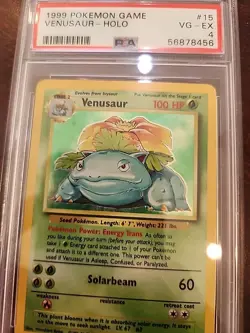 Venusaur Base Set Unlimited Holo Pokemon Card WOTC PSA 4 - Image 4
