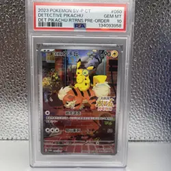 2023 POKEMON JPN SV-P PROMO #098 DETECTIVE PIKACHU PSA 10 - Image 1