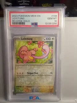 2023 Pokemon Mew En Lickitung Reverse Holo #108/165 Psa 10 - Image 1