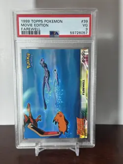 1999 Topps Pokemon Farewell Movie Edition PSA 3 Pikachu/charizard/mew/mewtwo - Image 1