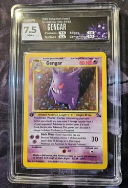 1999 Pokemon Fossil Gengar 5/62 Holo 1st Edition HGA 7.5 - Image 1