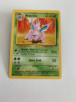 POKEMON NIDORINO BASE SET 37/102, WOTC. 1999, STAGE 1. - Image 1