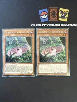 YUGIOH DANGER!U TSUCHINOKO SECRET RARE SOFU-EN085 1ST EDITION X2 - Image 1