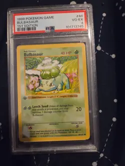 1999 POKEMON BASE SET 1ST EDITION #44 BULBASAUR PSA 4 - Image 1