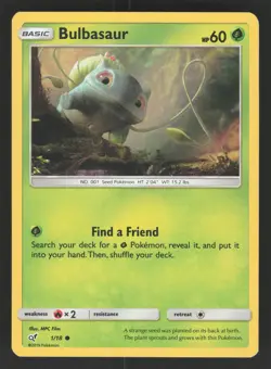 Bulbasaur 1/18 Holo Pokemon TCG Detective Pikachu LP - Image 1