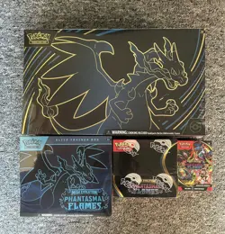 Pokemon TCG Phantasmal Flames Sealed Products Bundle: UPC, ETB, BB, Booster Box - Image 1