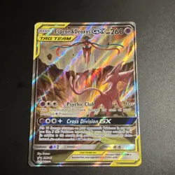 Pokemon Espeon & Deoxys GX SM240 Unified Minds Holo Promo TAG TEAM Card - Image 1