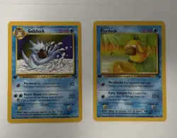 1999 Pokemon WOTC Fossil First Edition Psyduck /Golduck Non Holo Never Played - Image 1