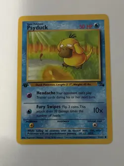 1999 Pokemon WOTC Fossil First Edition Psyduck /Golduck Non Holo Never Played - Image 3