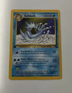 1999 Pokemon WOTC Fossil First Edition Psyduck /Golduck Non Holo Never Played - Image 4