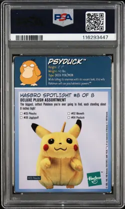 Psyduck Pokemon Card Hasbro Toy Wishes Magazine Hand Cut 1999 WOTC PSA 2 POP 2 - Image 2
