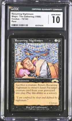 Recurring Nightmare, Exodus mtg. CGC 10 Gem Mint! - Image 1