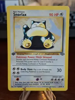 1st Edition Snorlax 27/64 Jungle Regular WOTC 1999 POKEMON Vintage LP/MP - Image 1