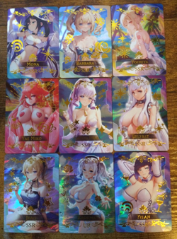 Genshin Impact Waifu 9 Card Lot - Beautiful Goddess Story Cards Mona Yelan Jean - Image 1