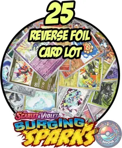Surging Sparks - Pokemon 25 Reverse Foil Card Lot - Random - No Duplicate - Image 1