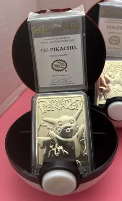 1999 Set Of 6 Pokemon 23k Gold Plated Cards W/ Boxes. Complete See Photos - Image 4