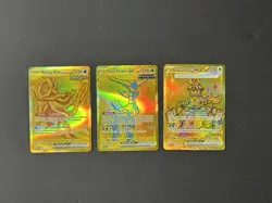 Pokemon Prismatic Evolutions Hyper Rare Gold 3 Card Lot - Image 1
