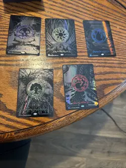 Oil Slick Land Set 5 Phyrexia All Will Be One MTG Lands, One Of Each - Image 1