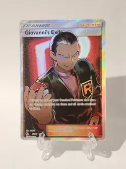 Pokemon TCG Giovanni's Exile Trainer Full Art Ultra Rare Card 67/68 Hidden Fates - Image 1
