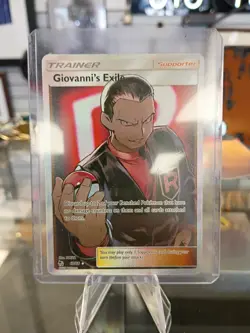 Pokemon TCG Giovanni's Exile Hidden Fates Holo Card 67/68 Full Art NM-M Rare - Image 1