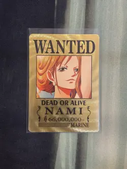 Nami One Piece Wanted Poster Gold Card - Image 1