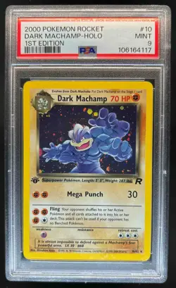 2000 Pokemon Team Rocket First Edition Dark Machamp Holo #10/82 PSA 9 - Image 1