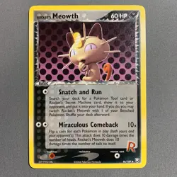 Rocket's Meowth 46/109 EX Team Rocket Returns Regular Uncommon Pokemon Card NM - Image 1