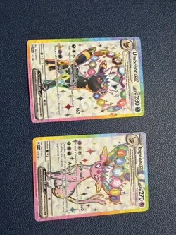 Umbreon And Espeon Pokemon Promo Cards From Prismatic Figure Box - Image 1