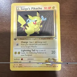 Pokemon TCG Gym Heroes Lt. Surge's Pikachu 81/132 English Card 2000 Vintage - Image 1