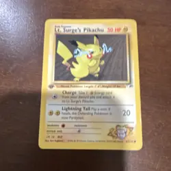 Pokemon TCG Gym Heroes Lt. Surge's Pikachu 81/132 English Card 2000 Vintage - Image 3