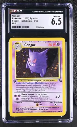 CGC 6.5 Spanish Gengar 2000 Fossil 1st Edition 5/62 Holo Pokemon Card - Image 1