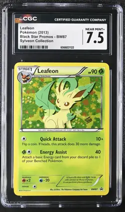 CGC 7.5 Leafeon 2013 Black Star Promos BW87 Sylveon Collection Pokemon Card - Image 1