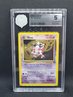 Pokemon Card - Mr. Mime 6/64 Holo Rare Italian Jungle Set -KOBA Graded 5 Card Ex - Image 1