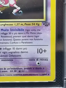 Pokemon Card - Mr. Mime 6/64 Holo Rare Italian Jungle Set -KOBA Graded 5 Card Ex - Image 5