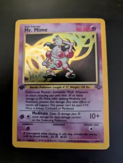 1st Edition Mr. Mime (6/64) Holo Jungle Set Pokemon Card - Image 1