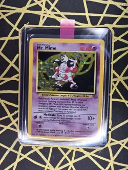 🔥 Mr. Mime 6/64 🔥 Original Holo Rare Jungle Set Pokemon Card WOTC TCG 1999 - Image 2