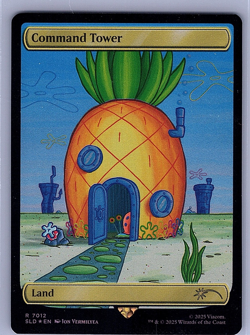 7012 MTG Magic The Gathering SLD Secret Lair Drop Spongebob Foil Command Tower - Image 1