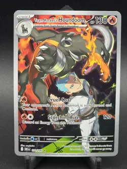 Pokemon TCG Team Rockets Houndoom 191/182 Illustration Rare Destined Rivals NM - Image 1