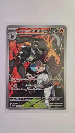 Pokemon TCG Team Rockets Houndoom 191/182 Illustration Rare Destined Rivals NM - Image 1