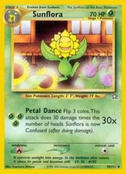 Lightly Played, German Pokemon Regular Sunflora - 50/111 - Uncommon - Unlimited - Image 1